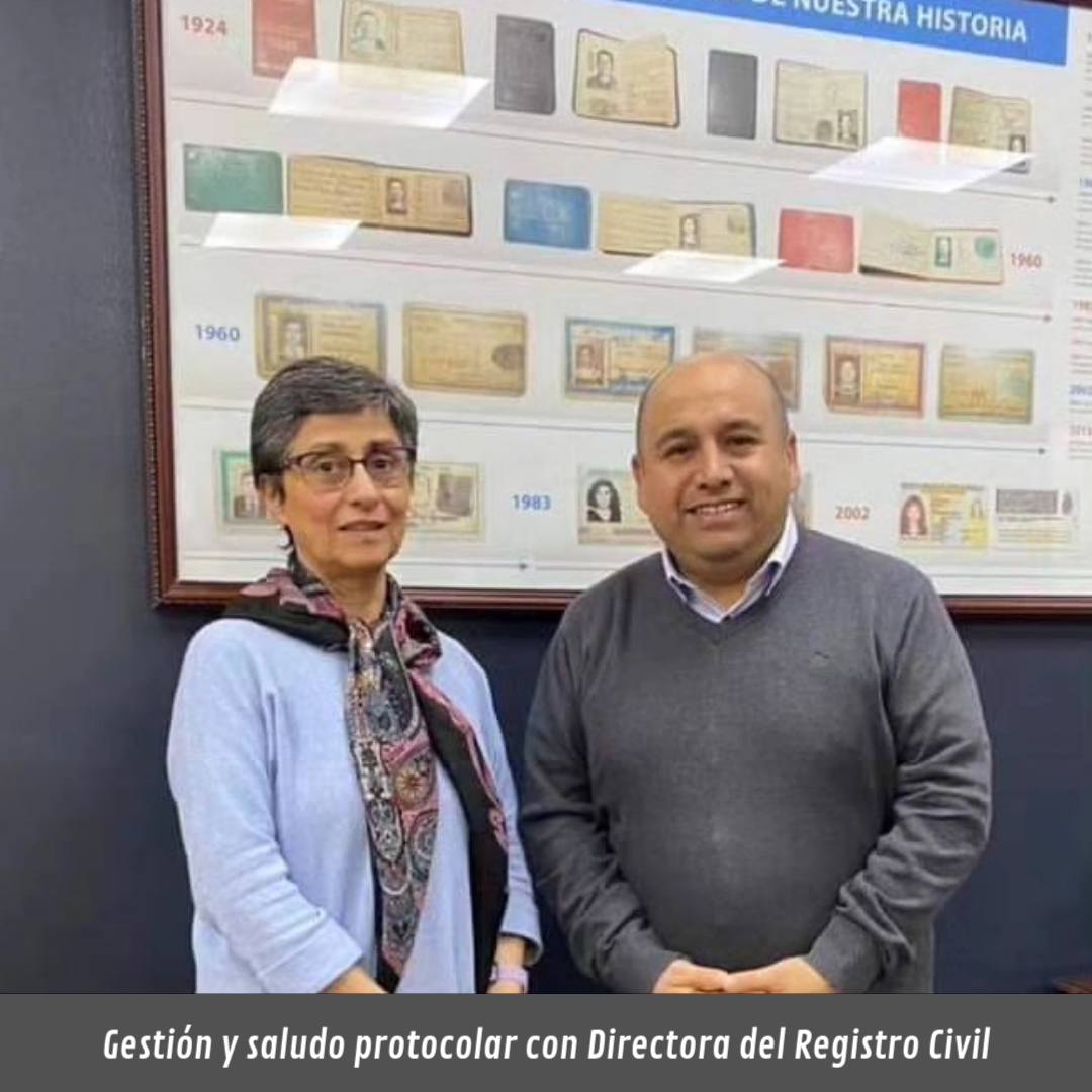 Gestión y saludo protocolar con Directora del Registro Civil